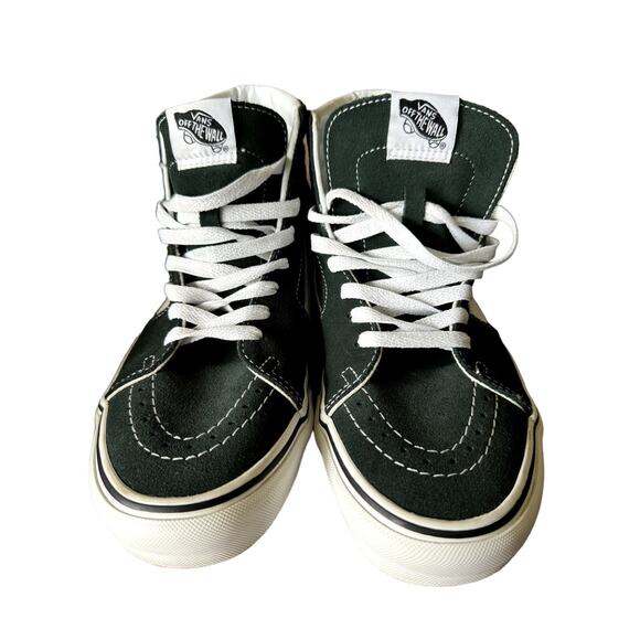 MENS VANS OFF THE WALL GREEN/WHITE HIGH TOP SNEAKERS SIZE 8 - Picture 2 of 8